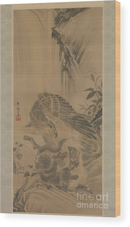1880-1889 Wood Print featuring the drawing Eagle Attacking A Mountain Lion by Heritage Images