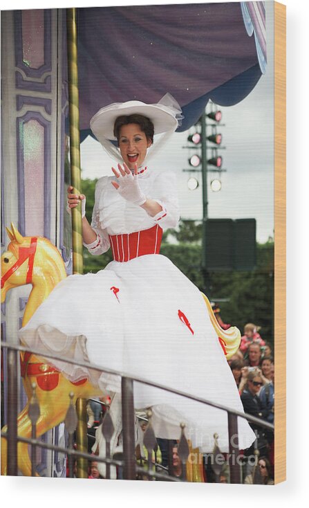 Mary Poppins Wood Print featuring the photograph EuroDisney, Theme park a3 by Nahum Budin