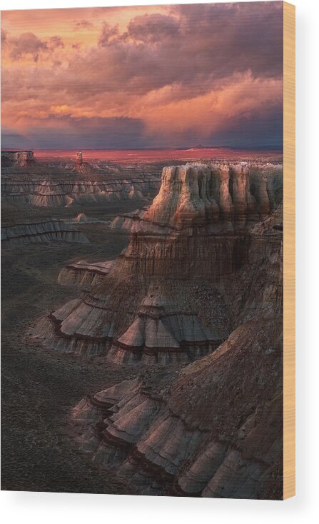 Landscape Wood Print featuring the photograph Evening Glow Over The Grand Vista by J&w Photography