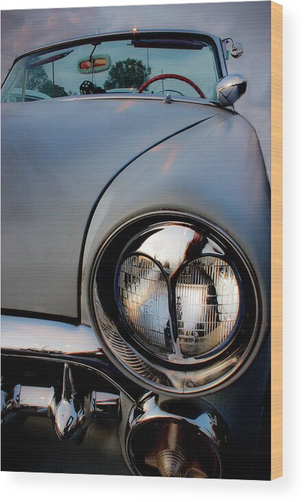 Car Wood Print featuring the photograph Evening Headlight by Neil Pankler