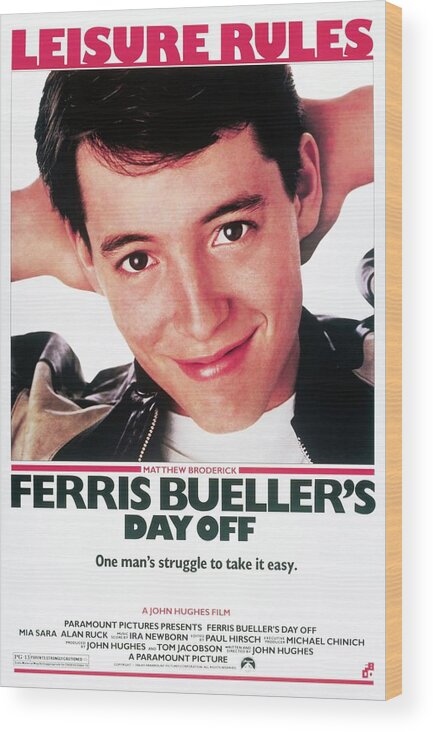 1980s Wood Print featuring the photograph Ferris Bueller's Day Off -1986-. by Album