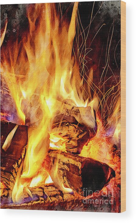 Fire Wood Print featuring the photograph Fire by David Smith