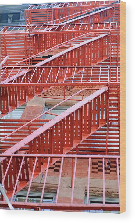 Outdoors Wood Print featuring the photograph Fire Escape by Copyright Eric Reichbaum