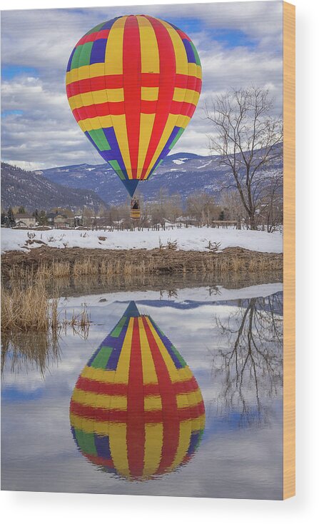 Balloon Rally Wood Print featuring the photograph Floating Above Myself by Jen Manganello