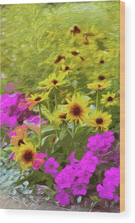 Plants Wood Print featuring the digital art Flower bed by Garden Gate magazine