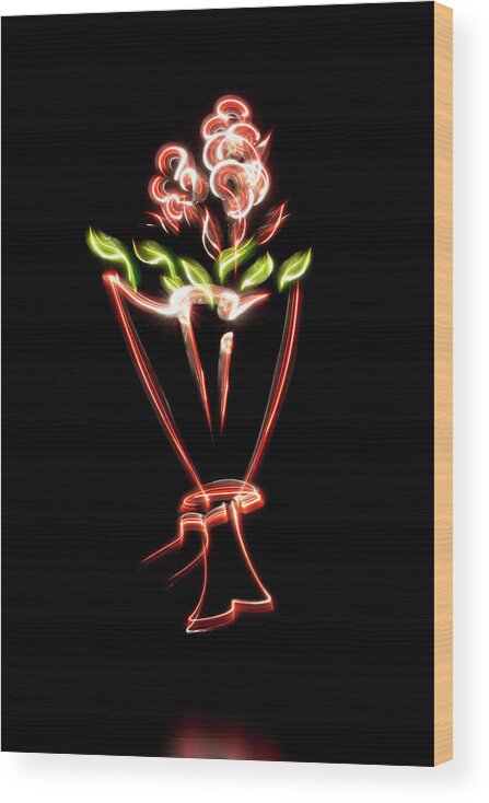 Light Painting Wood Print featuring the photograph Flower by Mxing Photography