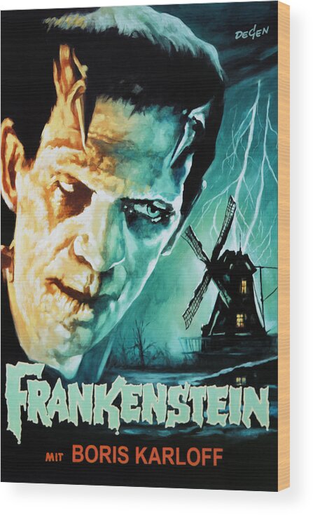 Poster Wood Print featuring the painting Frankenstein by Summer At The Cinema