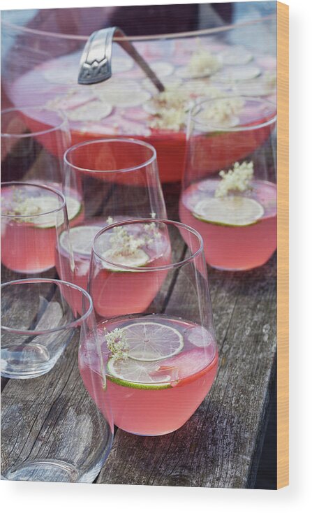 Bohuslan Wood Print featuring the photograph Fruit Punch In Glasses by Johner Images