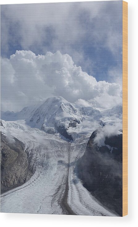 Zermatt Wood Print featuring the photograph Glacier in Zermatt by Patricia Caron