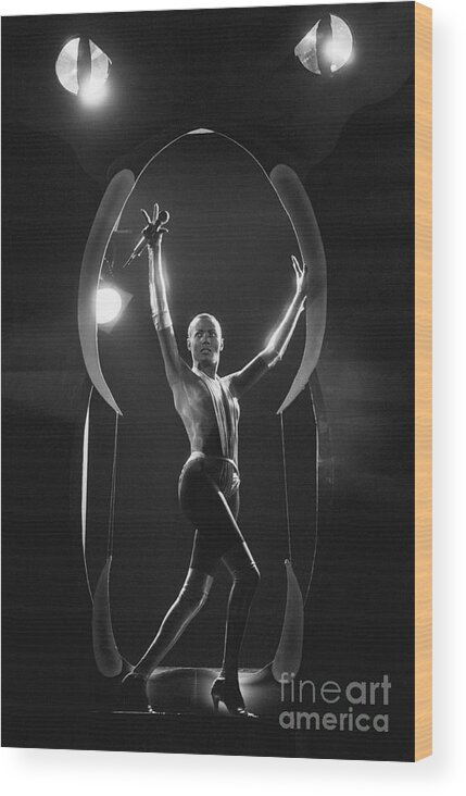 Singer Wood Print featuring the photograph Grace Jones Performing At Studio 54 by Bettmann
