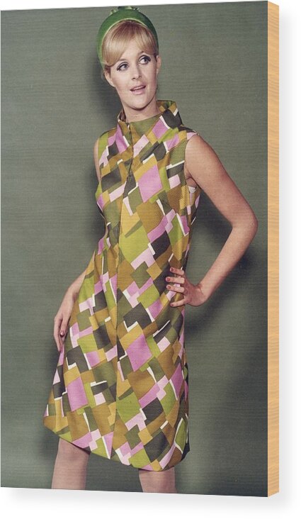 Fashion Model Wood Print featuring the photograph Harlequin Tunic by Chaloner Woods