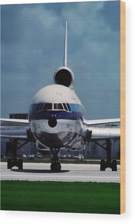 Eastern Airlines Wood Print featuring the photograph Head-on Eastern Airlines L-1011 by Erik Simonsen
