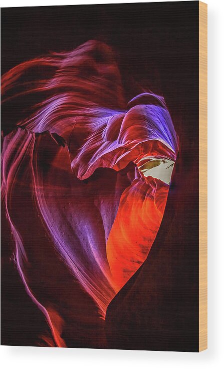 Antelope Canyon Wood Print featuring the photograph Heart of Antelope Canyon by Dawn Richards