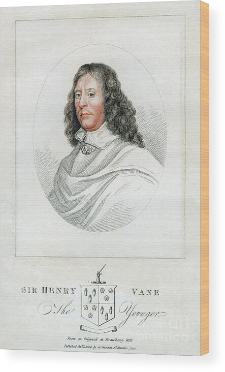 Engraving Wood Print featuring the drawing Henry Vane The Younger, Statesman by Print Collector