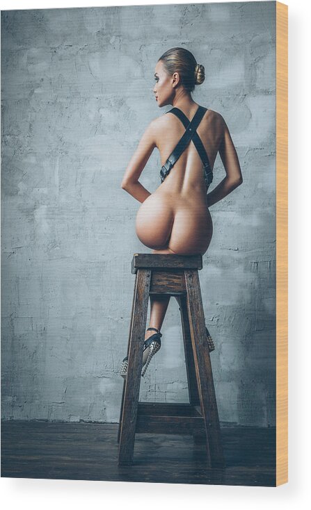 Fine Art Nude Wood Print featuring the photograph High Chair by Denis Skachkov