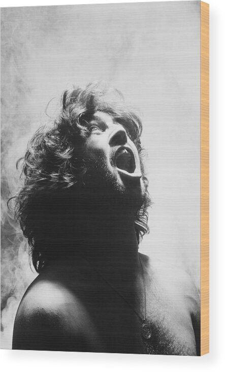 Singer Wood Print featuring the photograph Ian Gillan by Fin Costello