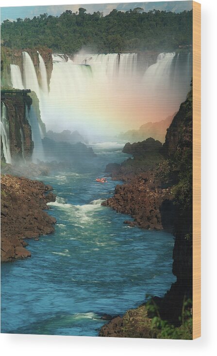 Tropical Rainforest Wood Print featuring the photograph Iguazu River Falls by Gcoles