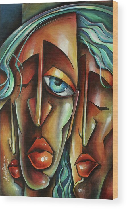 Urban Expression Wood Print featuring the painting 'Imagined' by Michael Lang