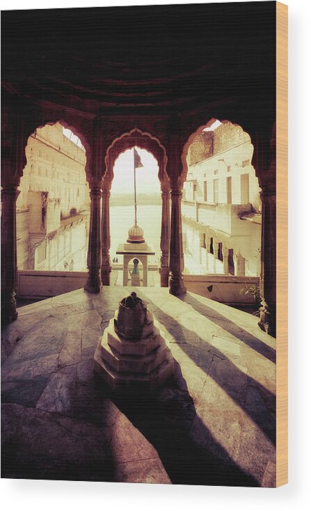 Arch Wood Print featuring the photograph India, Pushkar, Bathing Ghats by Michele Falzone