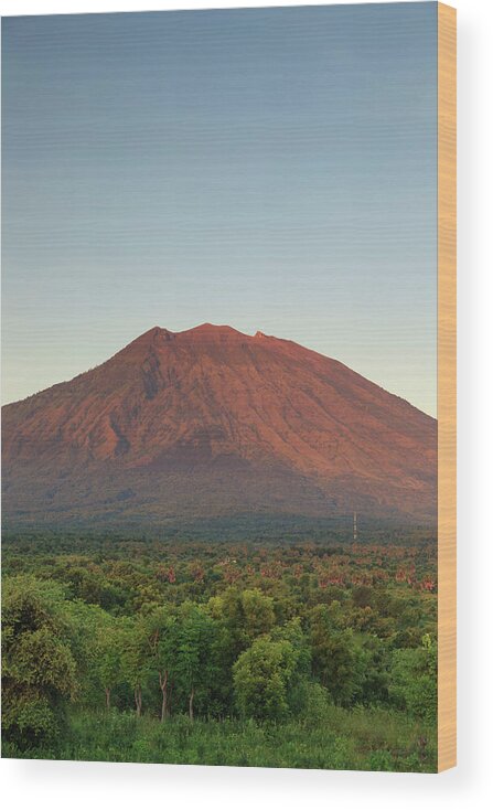 Tranquility Wood Print featuring the photograph Indonesia, Bali, Gunung Agung Volcano by Michele Falzone