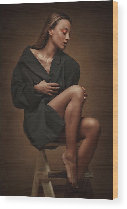 Portrait Wood Print featuring the photograph **ivana** by Aleksandar Jovanovic