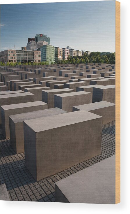 Monument To The Murdered Jews Of Europe Wood Print featuring the photograph Jewish Memorial, Berlin, Germany by David Clapp