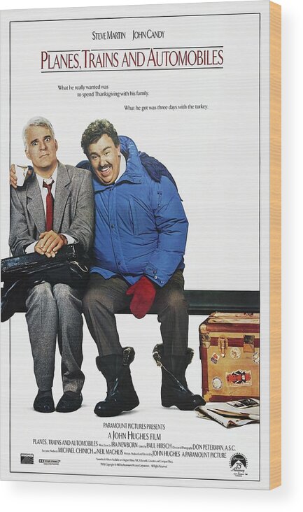 John Candy Wood Print featuring the photograph JOHN CANDY and STEVE MARTIN in PLANES, TRAINS and AUTOMOBILES -1987-. by Album