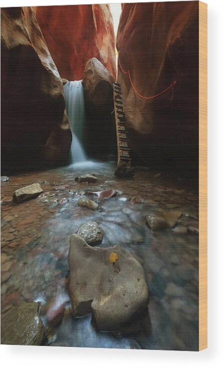 Waterfalls Wood Print featuring the photograph Kanarraville Falls by Tassanee Angiolillo