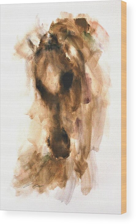 Horse Wood Print featuring the painting Khaleesi by Janette Lockett