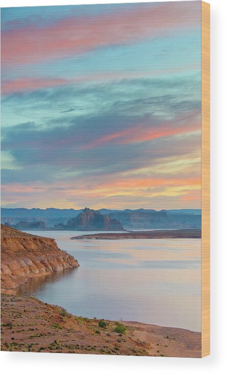 Scenics Wood Print featuring the photograph Lake Powell At Sunrise by Russell Burden