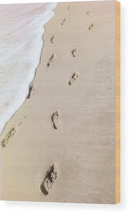 Beach Wood Print featuring the photograph Little Feet by Jody Lane