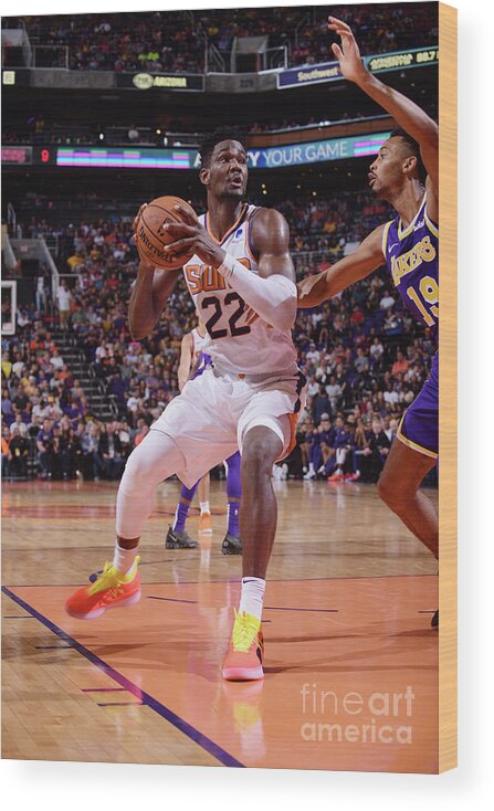 Deandre Ayton Wood Print featuring the photograph Los Angeles Lakers V Phoenix Suns by Michael Gonzales