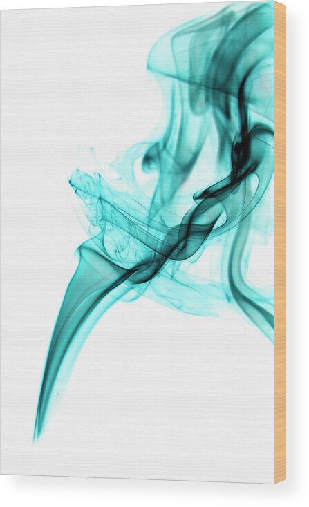 Curve Wood Print featuring the photograph Lot Of Classic Smoke In Cyan by Kwaigon