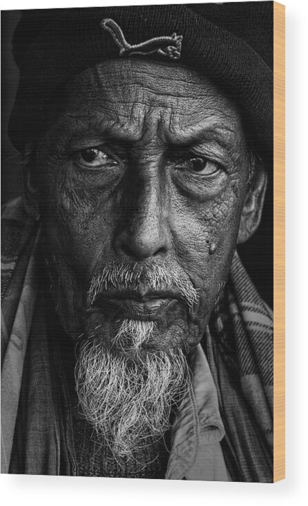 Man Wood Print featuring the photograph Man From Bangladesh 9567 by Garik
