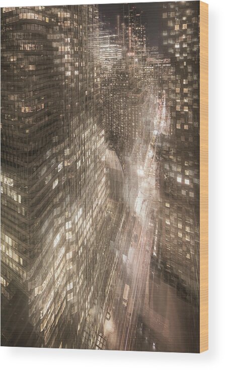 Manhattan 3-439-hdr Motion Wood Print featuring the photograph Manhattan 3-439-hdr Motion by Moises Levy