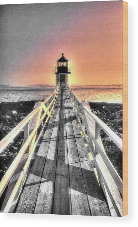 Lighthouse Wood Print featuring the photograph Marshall Point by Randall Dill