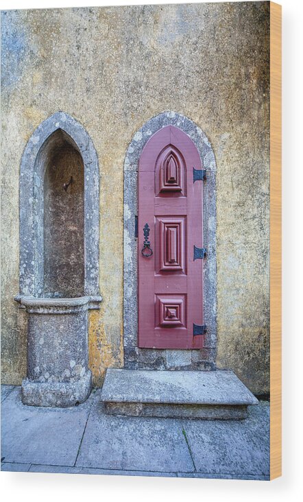David Letts Wood Print featuring the photograph Medieval Red Door by David Letts