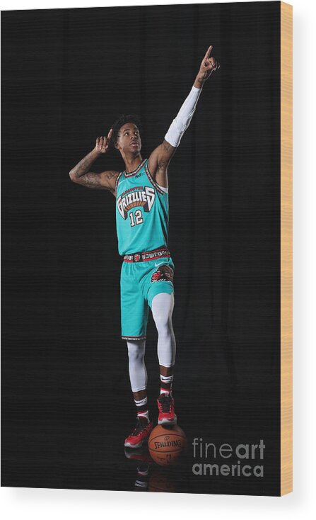 Nba Pro Basketball Wood Print featuring the photograph Memphis Grizzlies Portrait Shoot In by Joe Murphy