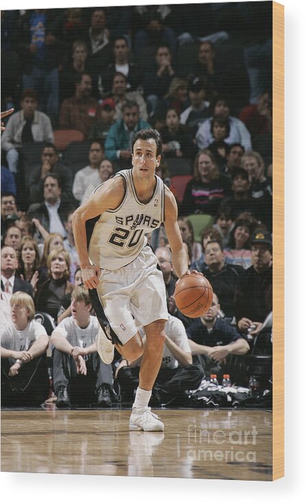 Nba Pro Basketball Wood Print featuring the photograph Miami Heat V San Antonio Spurs by Chris Covatta