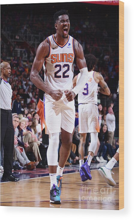 Nba Pro Basketball Wood Print featuring the photograph Milwaukee Bucks V Phoenix Suns by Michael Gonzales