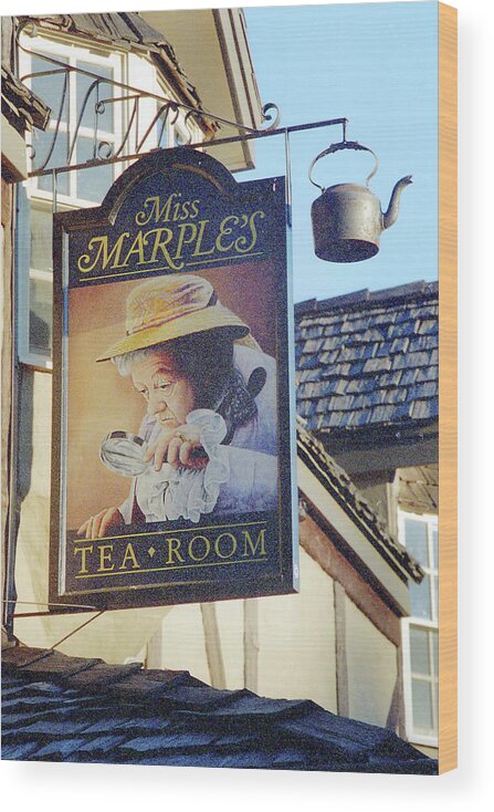 Miss Marples Wood Print featuring the photograph Miss Marples Tea Room by Jerry Griffin