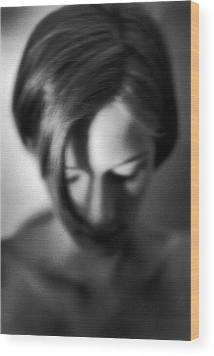 Shadow Wood Print featuring the photograph Modesty In 1998 - by Philippe Pache