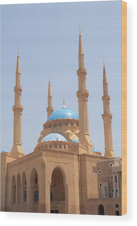 Tranquility Wood Print featuring the photograph Mohammad Al-amin Mosque, Beirut, Lebanon by Wendy Connett