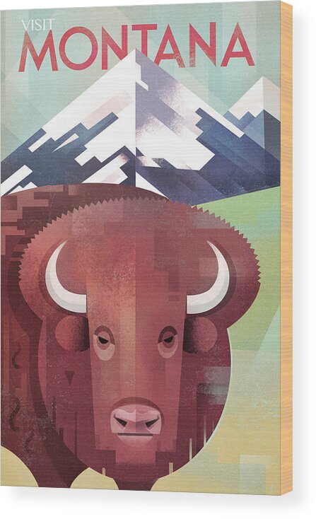 Montana Wood Print featuring the digital art Montana by Martin Wickstrom
