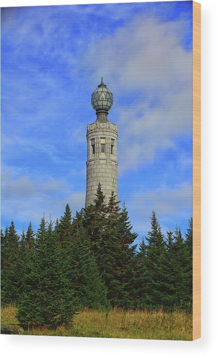 Mount Greylock Tower From Bascom Lodge Wood Print featuring the photograph Mount Greylock Tower from Bascom Lodge by Raymond Salani III