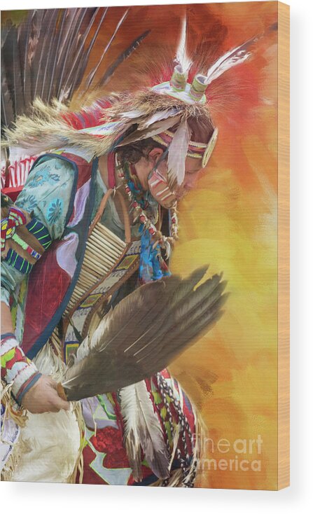 Native Wood Print featuring the photograph Native American Indian Dancer by JBK Photo Art
