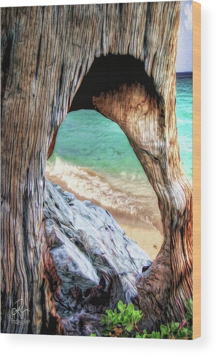 Mountains Wood Print featuring the digital art Nature's Window by Pennie McCracken