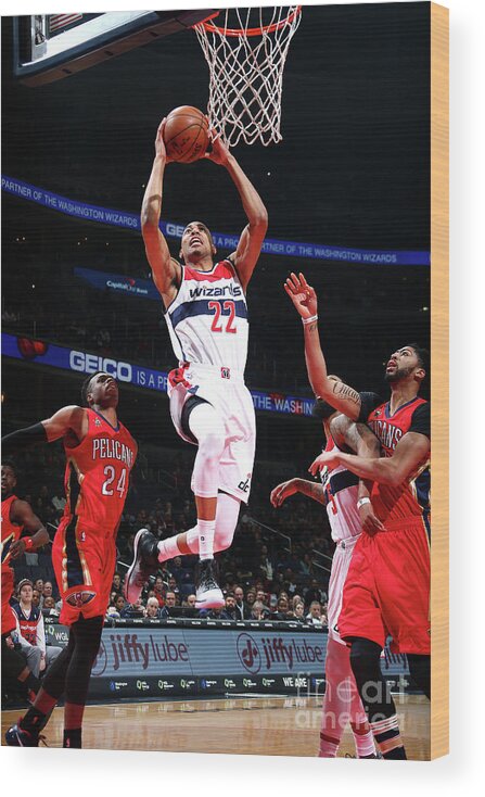 Nba Pro Basketball Wood Print featuring the photograph New Orleans Pelicans V Washington by Ned Dishman