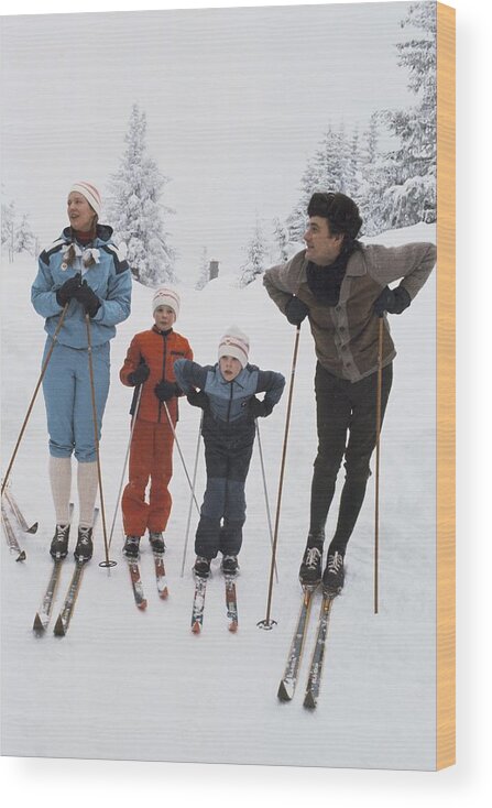 Enjoyment Wood Print featuring the photograph Norway, Danish Royal Family Skiing by Keystone-france