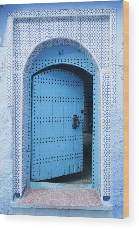 Chefchaouen Wood Print featuring the photograph Number 8 by Jessica Levant